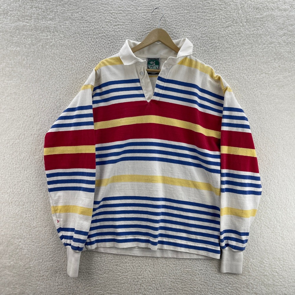 Vintage McIntosh & Seymour Rugby Shirt Mens XL Striped 90s Y2K Preppy USA Made